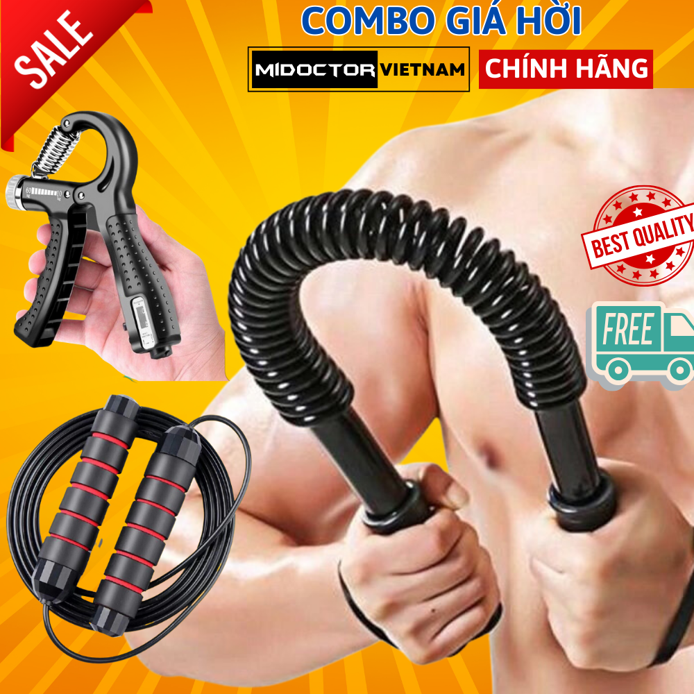 Gậy Bẻ Lò Xo 40Kg Tập Cơ Tay Tập Lực Tay , Vai , Xô , Ngực Full Body Thân Trên Tại Nhà - Hãng miDoctor