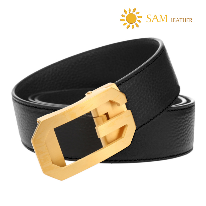 Dây Nịt Nam SAM Leather SFDN108 - Thắt Lưng Nam Da Bò Cao Cấp/ Mặt Khoá Thắt Lưng Inox Không Gỉ, Men's belts