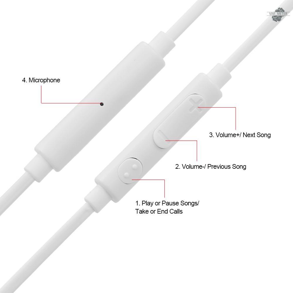 3.5mm Wired Headphones Headset In-Ear Earbuds Soft Silicone Music Earphones for PC Laptop Tablet Smartphone Hands-free with Microphone In-line Control