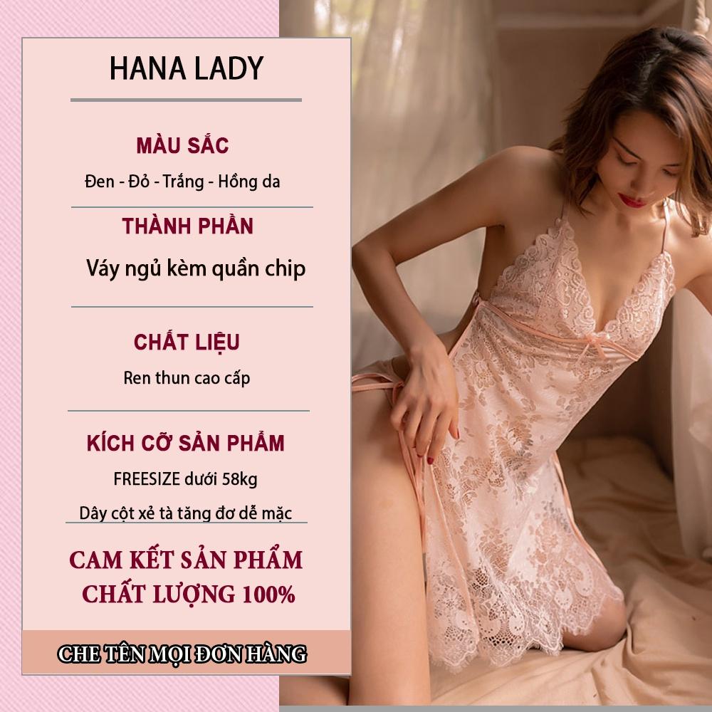 Váy ngủ sexy, đầm ngủ 2 dây ren cho nữ quyến rũ gợi cảm hở lưng khiêu gợi VN428