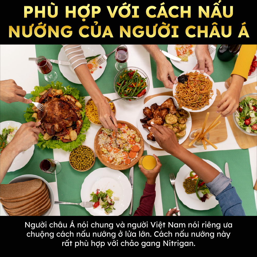 Chảo gang đúc công nghệ mới La gourmet Nitrigan™ 20cm cạn 0.8L - 367488 (tốt cho sức khỏe, siêu bền)