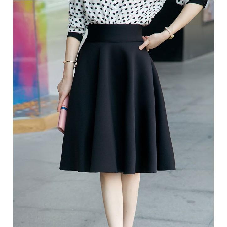 Chân Váy Xòe DÁNG ĐẾN Đầu Gối có túi