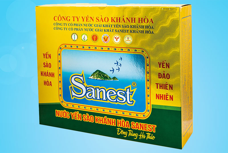 NƯỚC YẾN SÀO KHÁNH HÒA SANEST ĐÔNG TRÙNG HẠ THẢO 70ML HỘP 6 LỌ