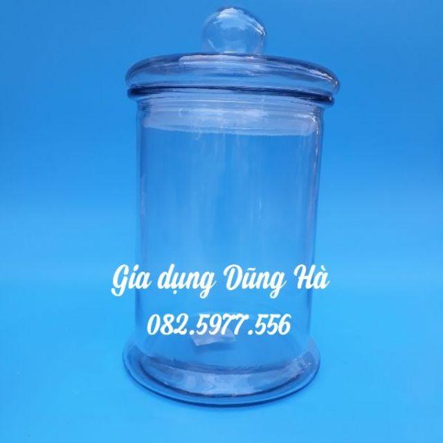 Bình thủy tinh ngâm rươu dáng Trụ hoa văn Rồng hay Trơn 25 lít 24x62 cm 