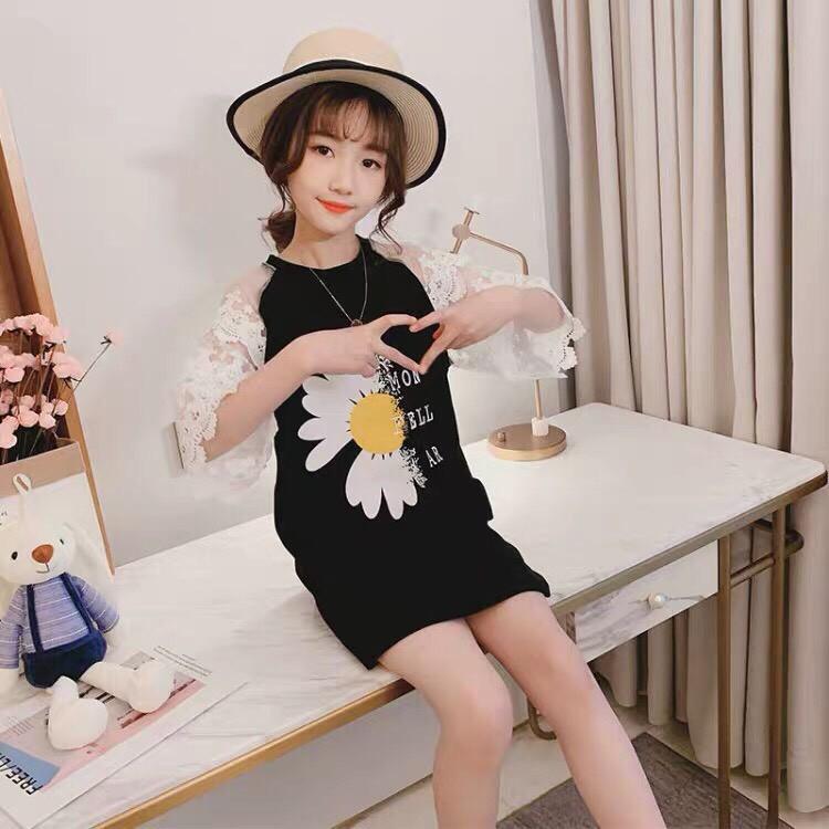 Váy Cho Bé Gái In Hoa Cúc Siêu Dễ Thương Hàng Quảng Châu Xịn Xò Từ 14 Kg Đến 28Kg