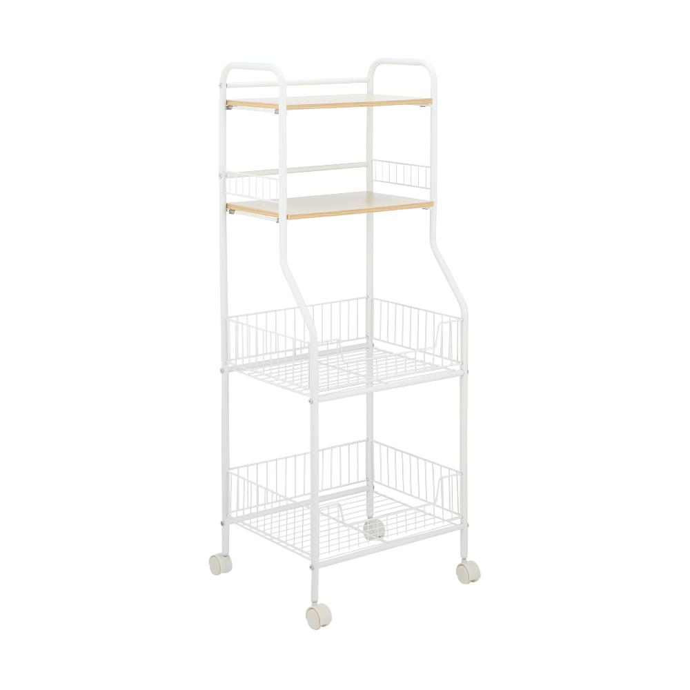 Kệ nhà tắm đa năng 4 tầng SPEED SHELF khung thép cao cấp sơn trắng kết hợp bánh xe di chuyển tiện lợi | Index Living Mall - Phân phối độc quyền tại Việt Nam