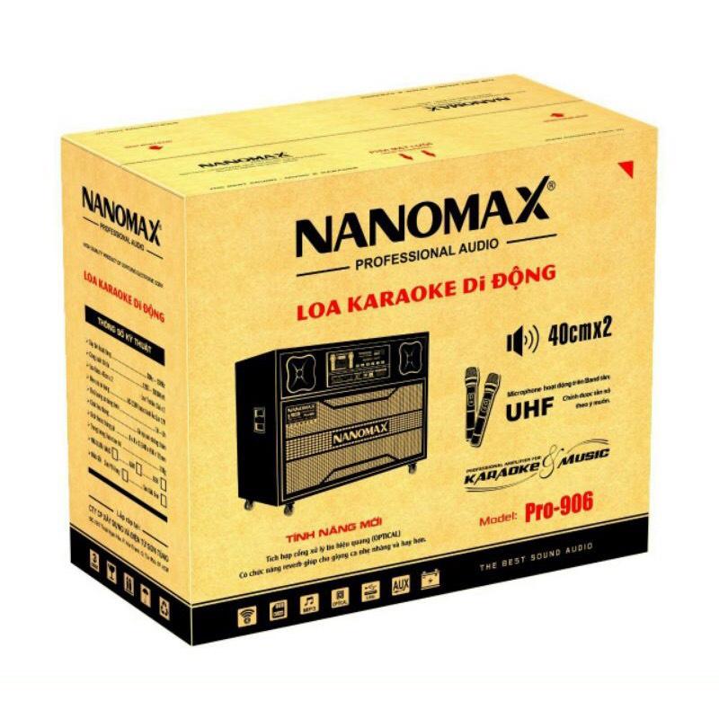 LOA KARAOKE DI ĐỘNG NANOMAX PRO-906 (Bass đôi 40cm x2, 2 Micro)