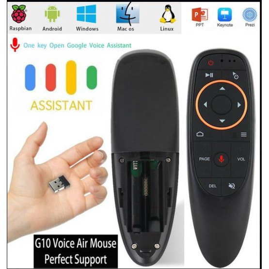 Chuột bay Voice G10S, ra lệnh bằng giọng nói, hỗ trợ tìm kiếm dành cho Google Assistant, Tặng kèm Pin