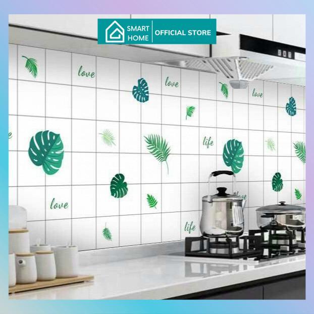 Giấy dán bếp tráng nhôm chịu nhiệt khổ 2,5m, decal dán tường bếp chống dầu mỡ
