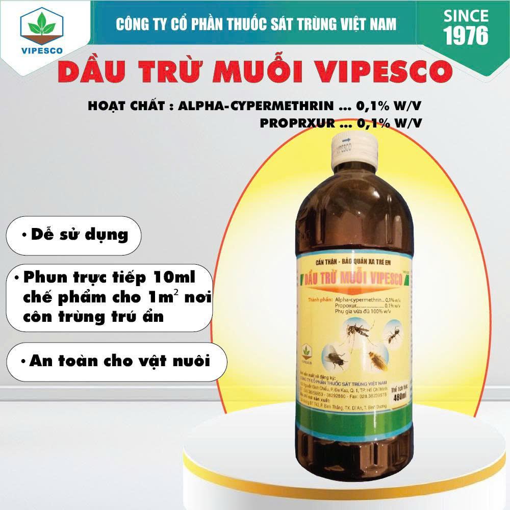 DẦU TRỪ MUỖI VIPESCO (480ml)
