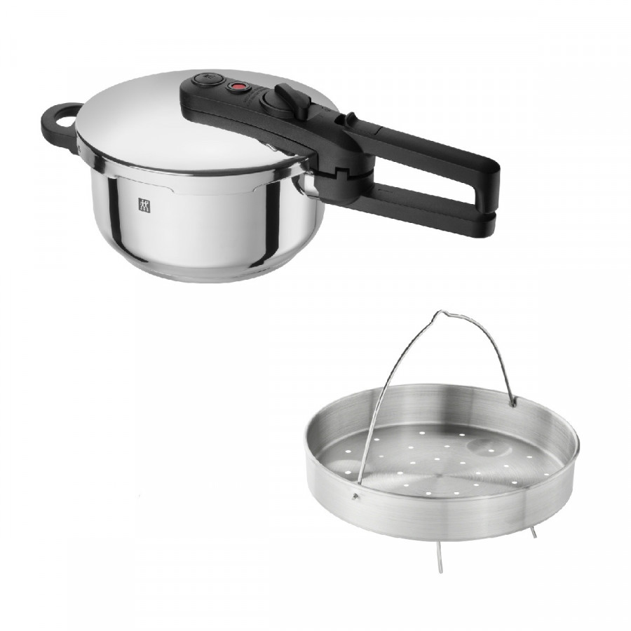 Bộ Zwilling  - Nồi áp suất 4 lit EcoQuick | Xửng hấp AriControl 22cm - Hàng Chính Hãng