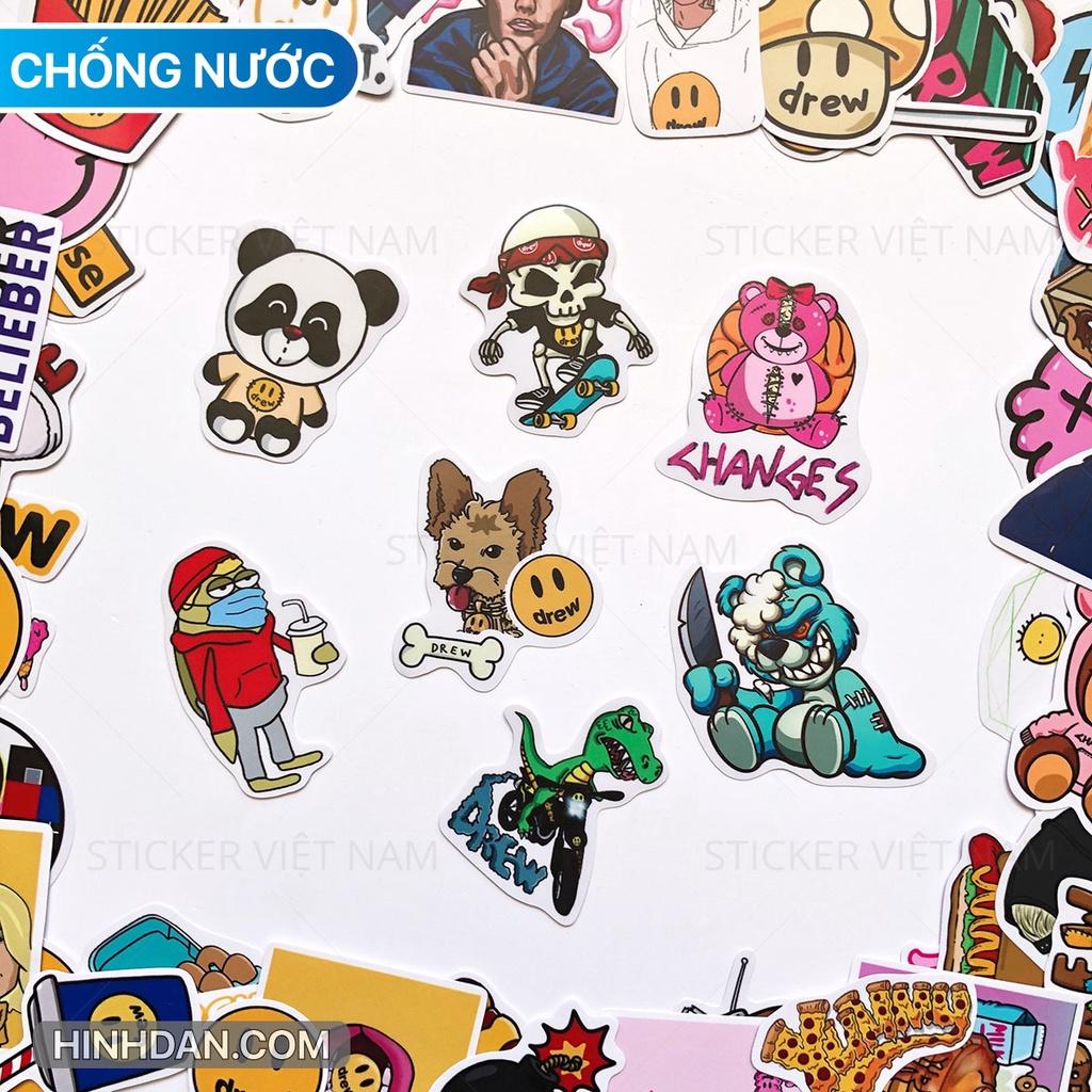 Sticker in hình DREW - Dán Trang Trí - Chất Liệu PVC Cán Màng Chất Lượng Cao Chống Nước, Chống Nắng, Không Bong Tróc Phai Màu