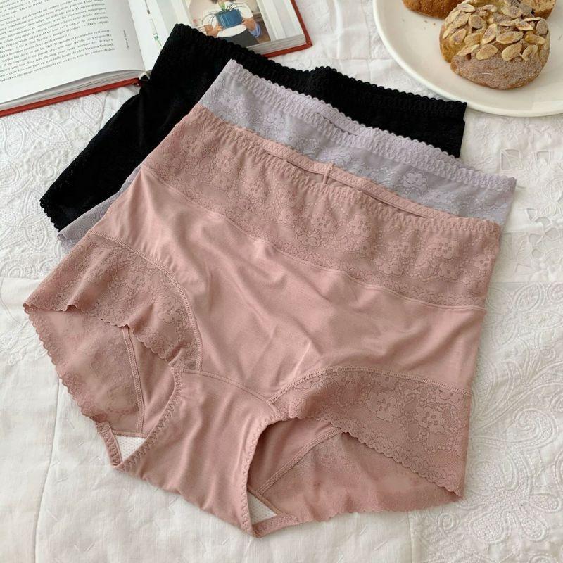 Sét 5 chiếc quần lót gen nhẹ cotton phối ren mặc hàng ngày định hình mỡ bụng săn chắc