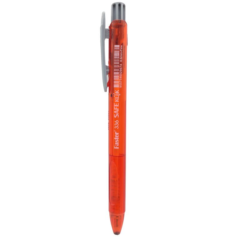 Bút Bi Bấm Safeclick 0.6 mm - Faster BP-CX-336 - Màu Đỏ