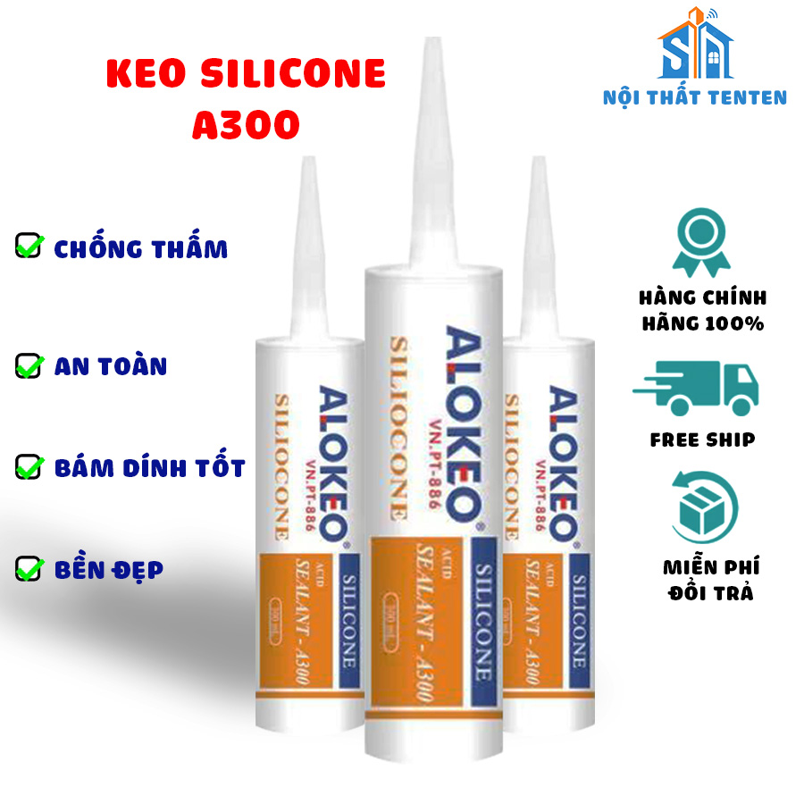 Keo silicone alokeo A300 màu trong Axit