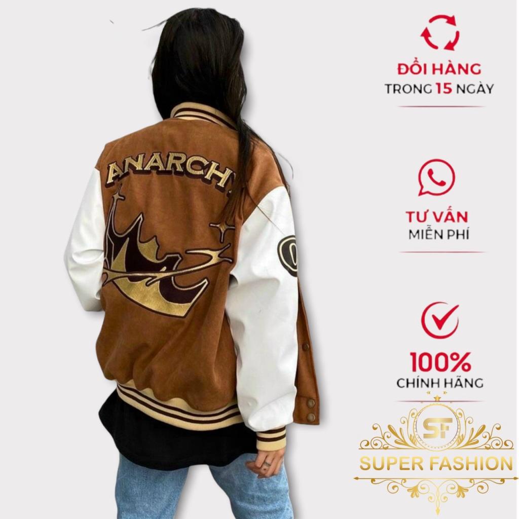 Áo Khoác Nữ Bomber Vải Nhung Tăm IN Chữ Phối Màu Trẻ Trung Hiện Đại Hot