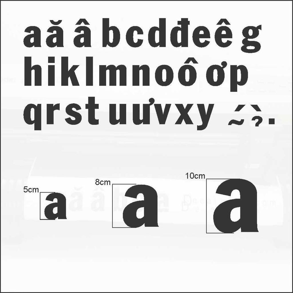 Bảng chữa cái Tiếng Việt bằng Decal có keo sẵn