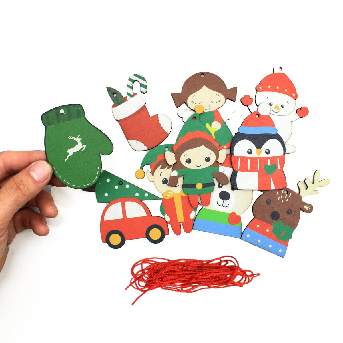 Dây Hình Gỗ Trang Trí Giáng Sinh - Bách Mộc - Set 6