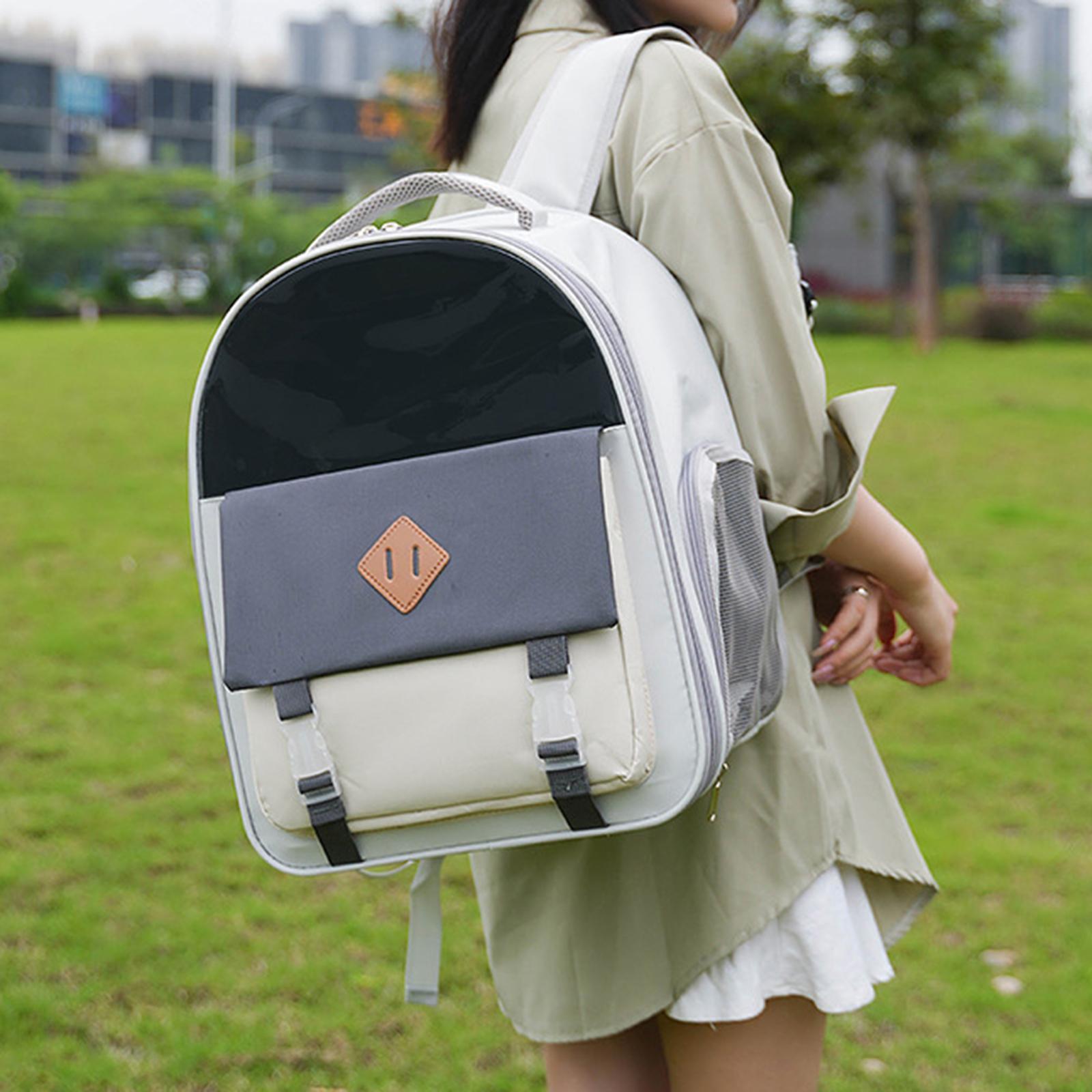 Portable Cat Carrier Backpack Ventilated Kitten Tote Dog Travel Bag Carrying Bag Dog Backpack for Walking Camping Hiking Traveling Outdoor
