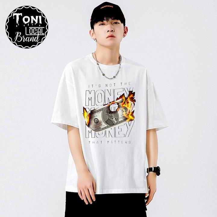 ( ) ÁO THUN Tay Lỡ MONEY Local Brand Unisex Cotton 100 Form Rộng Nam Nữ (AT1100L - Kèm Video Ảnh Thật