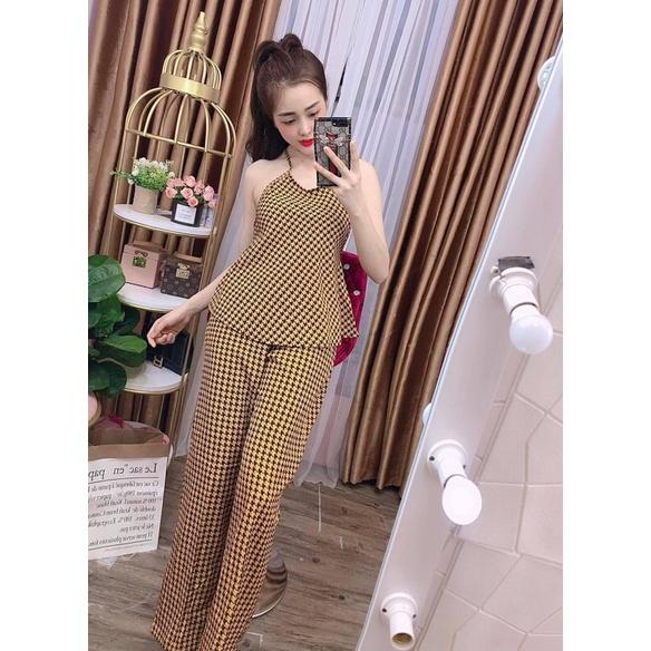 Set yếm lụa hoạ tiết
