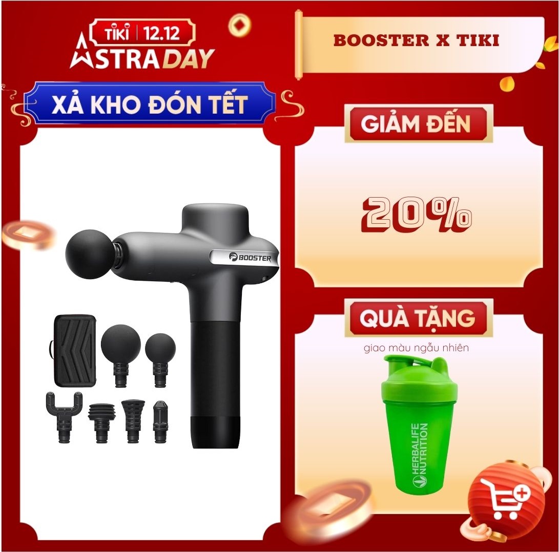 Máy Massage BOOSTER U1 thế hệ mới, Máy massage gun giảm đau mỏi toàn thân 8 Cấp độ , 6 Đầu Massage chuyên sâu - Công Suất 125W