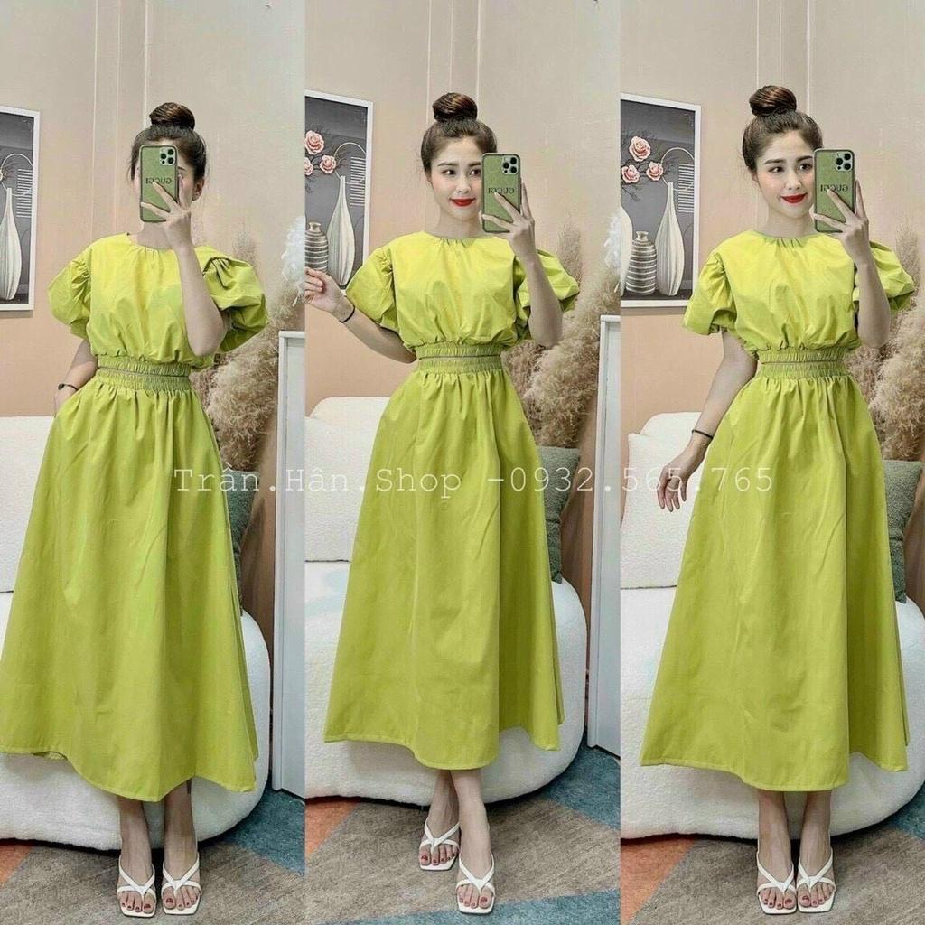Sét áo và chân váy nữ áo bo thun eo kèm chân váy dài xòe dễ thương