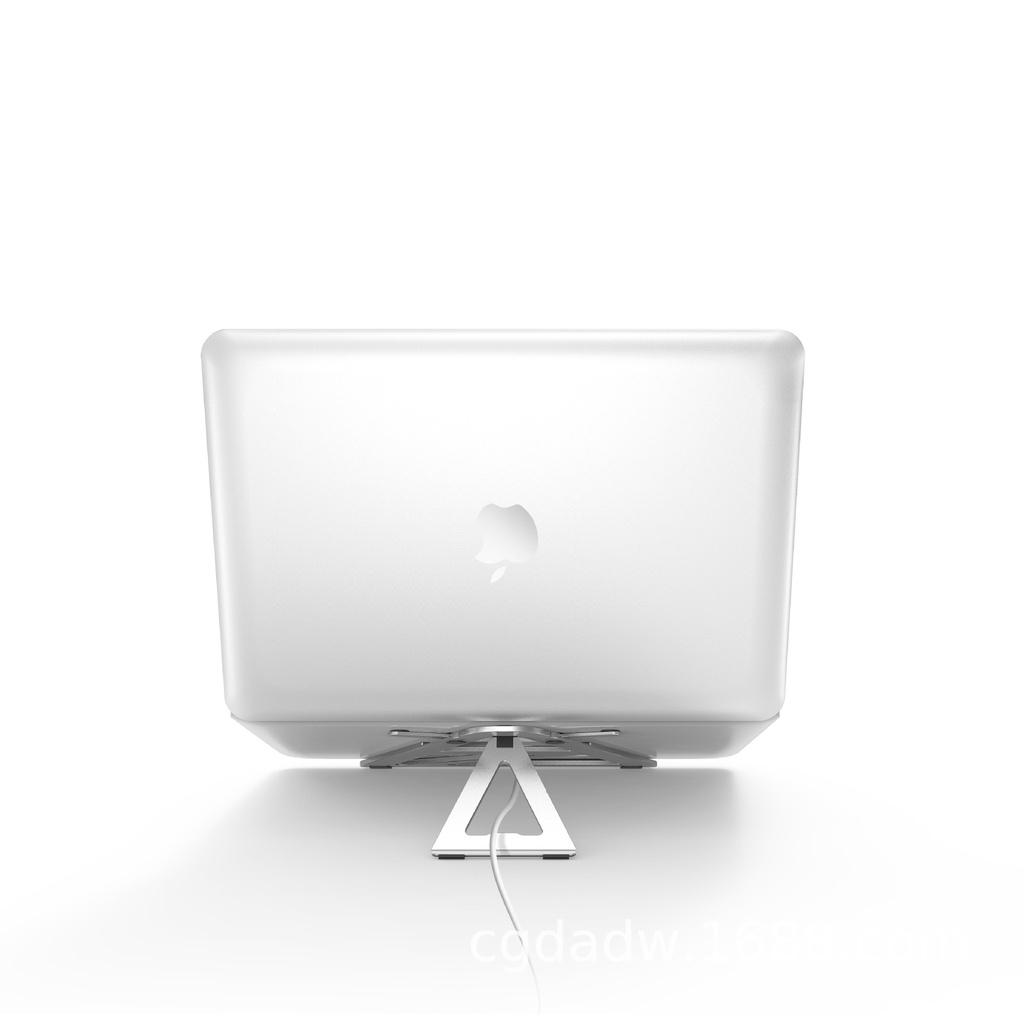 Giá đỡ laptop kiêm kê tản nhiệt bằng hợp kim nhôm gấp gọn chắc chắn dạng tam giác.