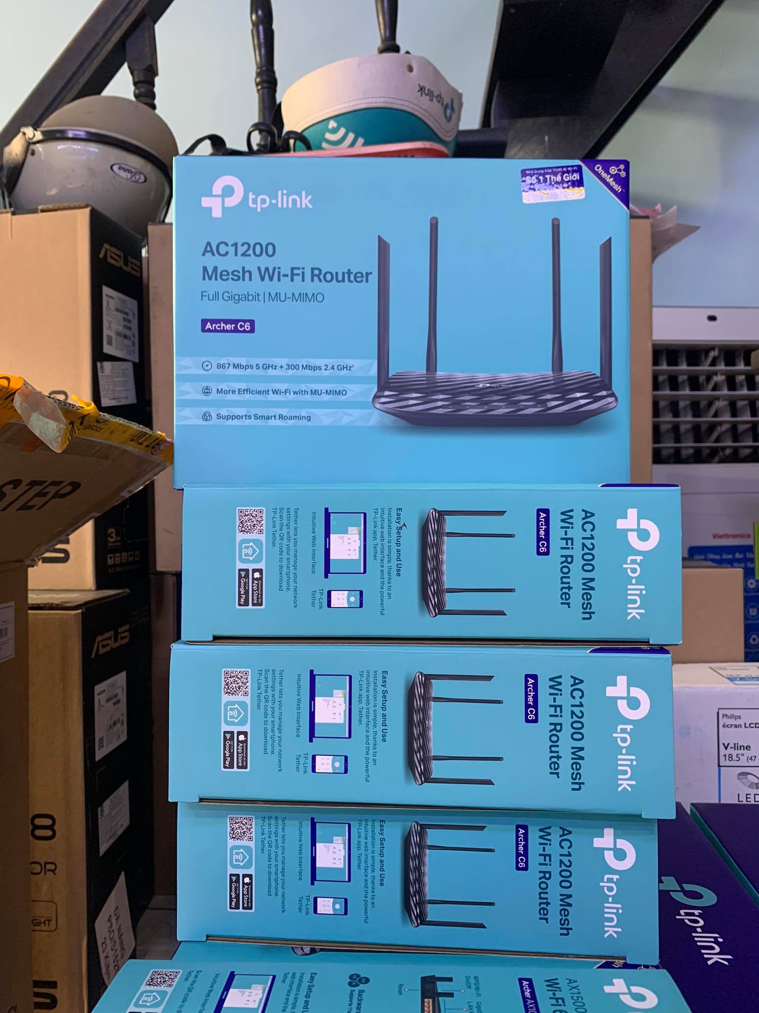 Router Wifi Băng Tần Kép TP-Link Archer C6 Gigabit AC1200 MU-MIMO - Hàng Chính Hãng