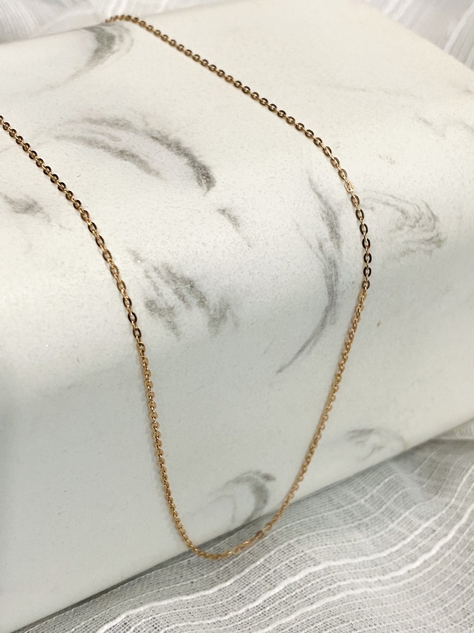 Dây Chuyền Vàng 14KR (0.3 Penny Necklace - O Extension Chain) - MOON Jewelry