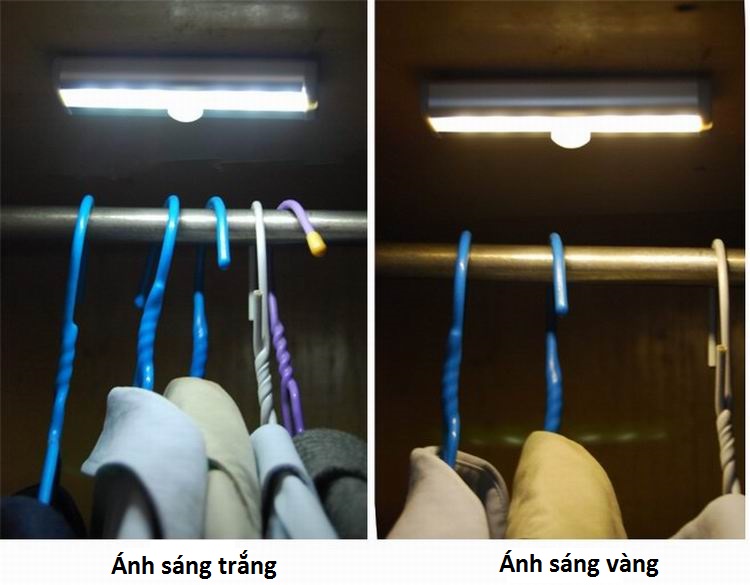 Đèn 10 bóng LED cảm biến hồng ngoại siêu sáng, hỗ trợ ánh sáng trong tủ quần áo, cốp xe ( TẶNG KÈM 03 NÚT KẸP CAO SU ĐA NĂNG NGẪU NHIÊN )