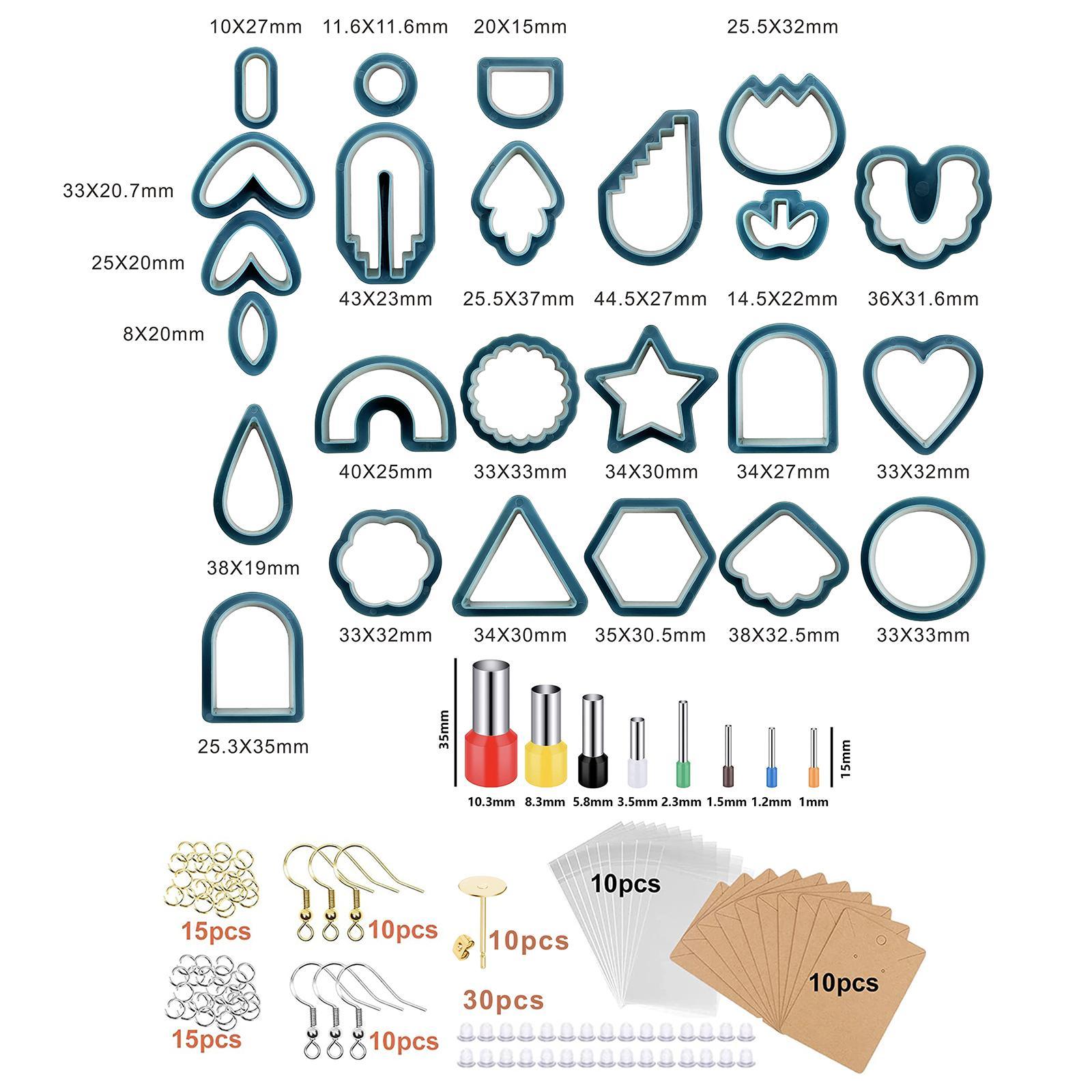 Polymer Clay Set Jump Rings for Jewelry Making Polymer Clay Earring Blue