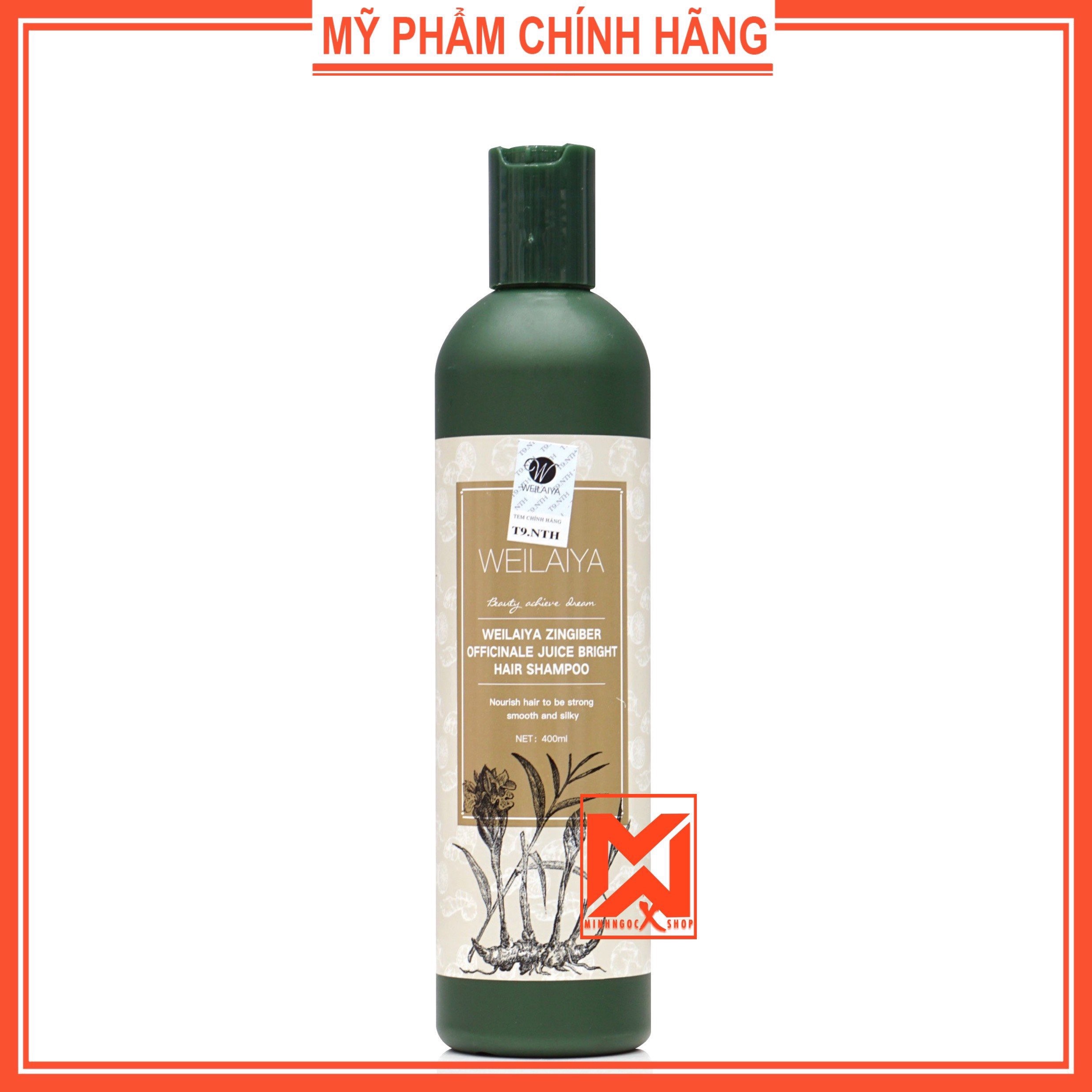 Dầu gội gừng hà thủ ô WEILAIYA, dầu gội gừng nâu 400ml