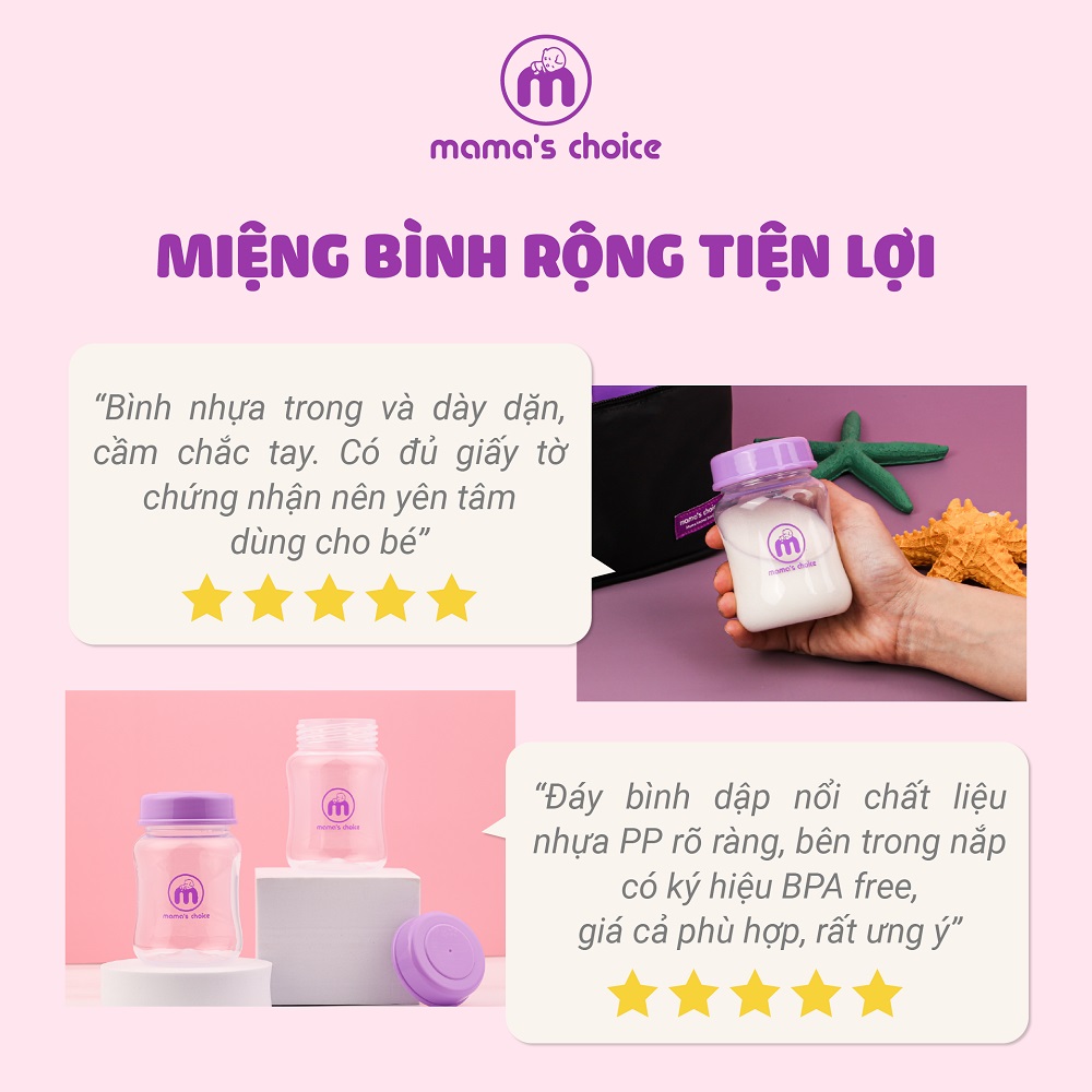 Cốc Hứng Sữa Bình Trữ Sữa Mama's Choice, Combo Hứng Sữa Sữa Trữ Sữa Tiện Lợi Cho Mẹ, Kiểm Định An Toàn Cho Bé