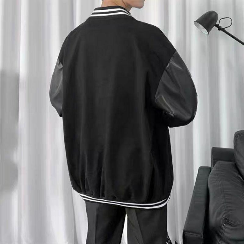 Áo Khoác Bomber Chữ G Áo Nỉ Tay Da Chữ Thêu Nam Nữ