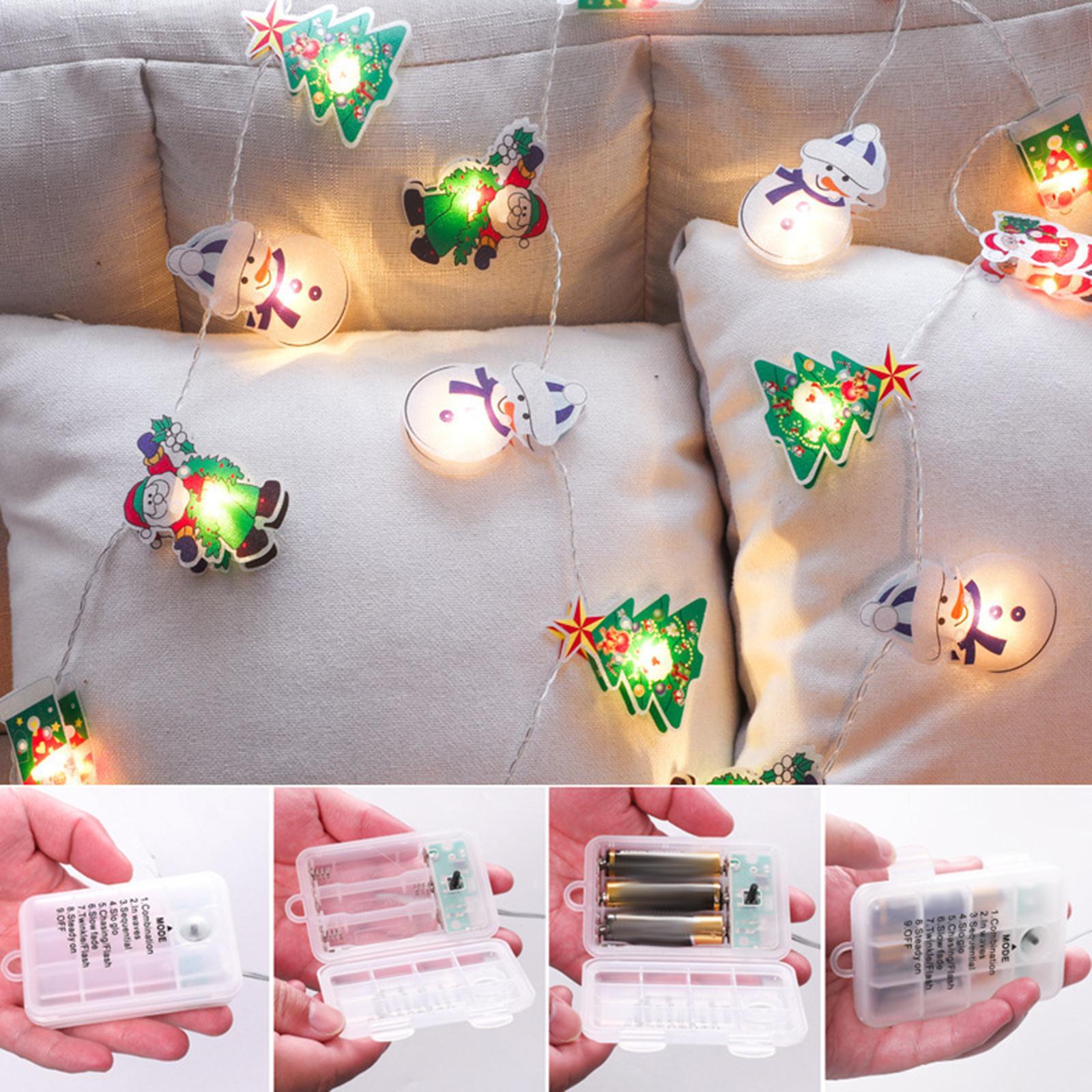 Christmas String Lights Hanging Ornament Decorative Snowman for Festival