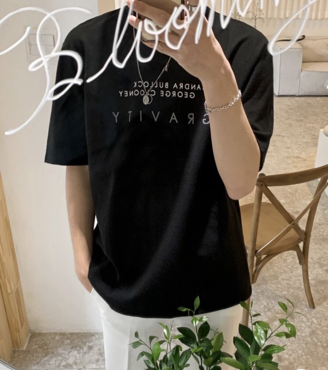 Áo Thun Nam Tay Lỡ Unisex cổ Tròn chất liệu vải cotton màu đen form rộng in chữ GRAVITY phong cách độc chất Trumunisex