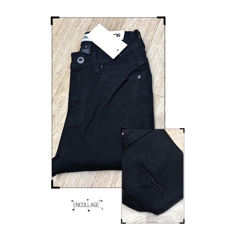 Skinny đen rách gối