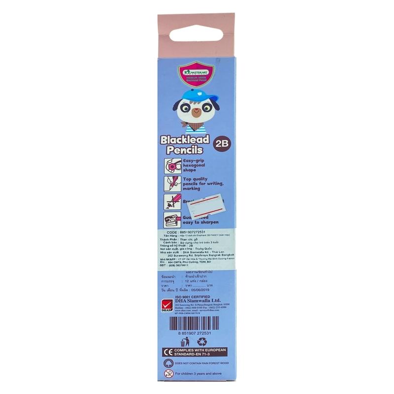 Hộp 12 Bút Chì Gỗ 2B Blacklead Pencil + Chuốt Chì - Masterart Happy Life