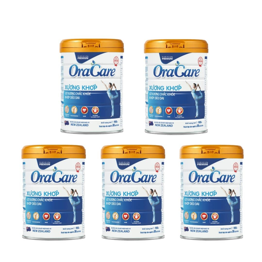 Combo 5 lon Sữa OraCare XƯƠNG &amp; KHỚP lon 900g - Sữa dinh dưỡng cho người cần bổ sung canxi