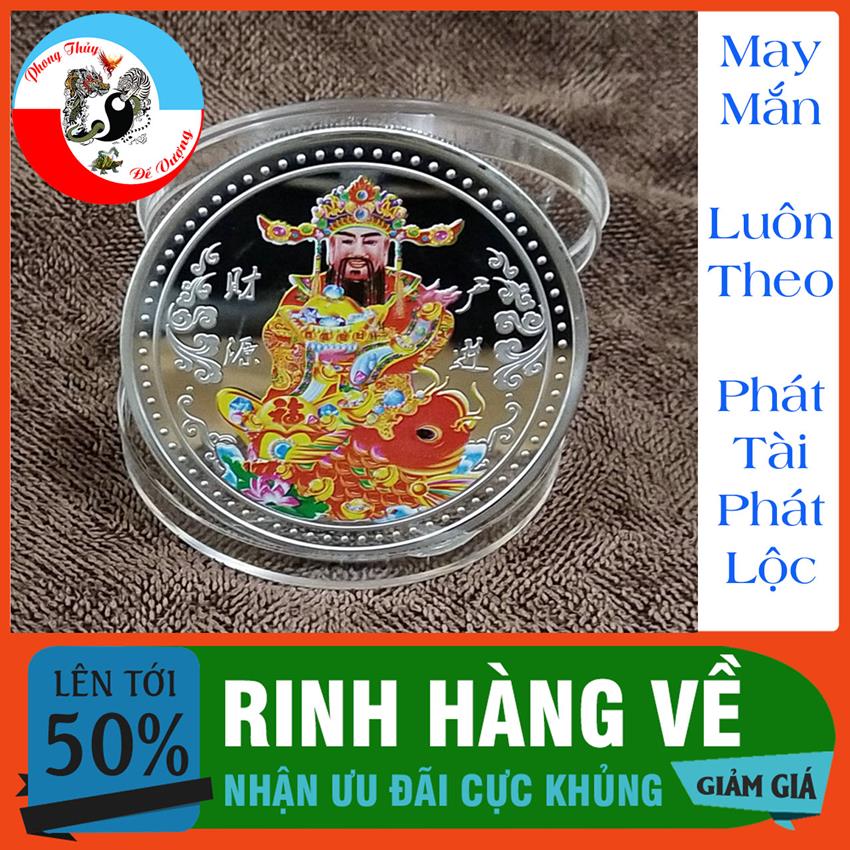 Đồng Xu Thần Tài Mạ Bạc – Kinh Doanh Phát Tài – Tiền Vào Như Nước – Thuận Buồm Xuôi Gió - Vật Phẩm Chiêu Tài Nạp Phúc - Thăng Quan Tiến Chức - Đắc Tài Đắc Lộc – Thần Tài