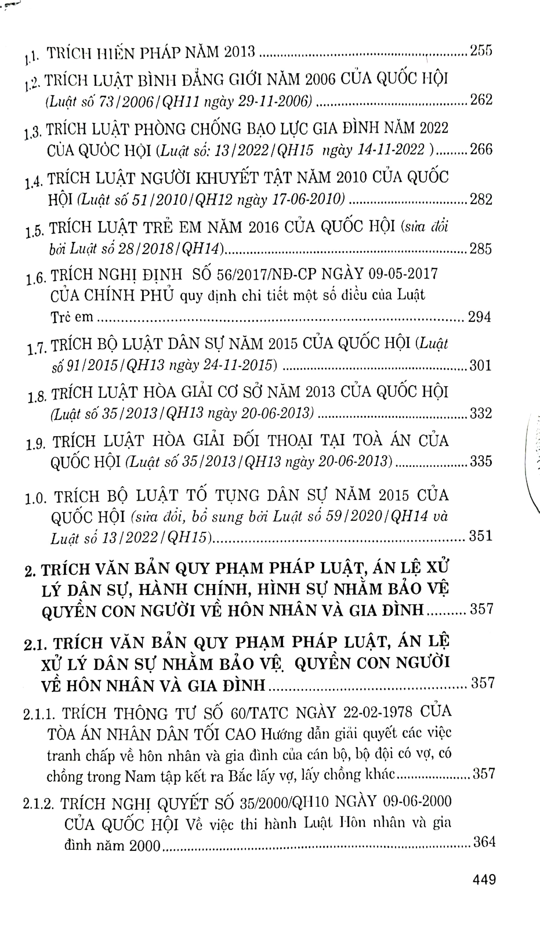 Hệ thống văn bản quy phạm pháp luật - trích văn bản quy phạm pháp luật, án lệ về hôn nhân và gia đình