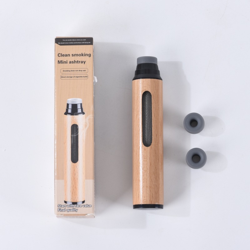 Gạt Tàn Thuốc Ô tô Cầm Tay Di Dộng, Chất Liệu Gỗ Cao Cấp [ Free Ship