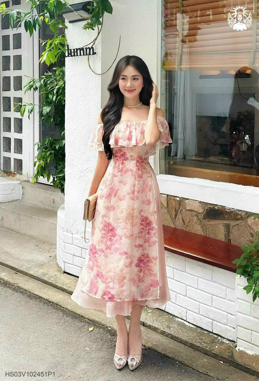 SÉT ÁO DÀI CUP NGỰC KÈM CHÂN VÁY MÀU Y HÌNH