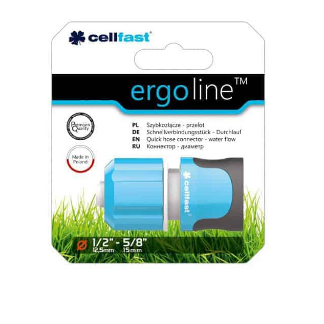 Cút nối nhanh ống nước với vòi tưới, thiết bị tưới Cellfast Ergoline 1/2″