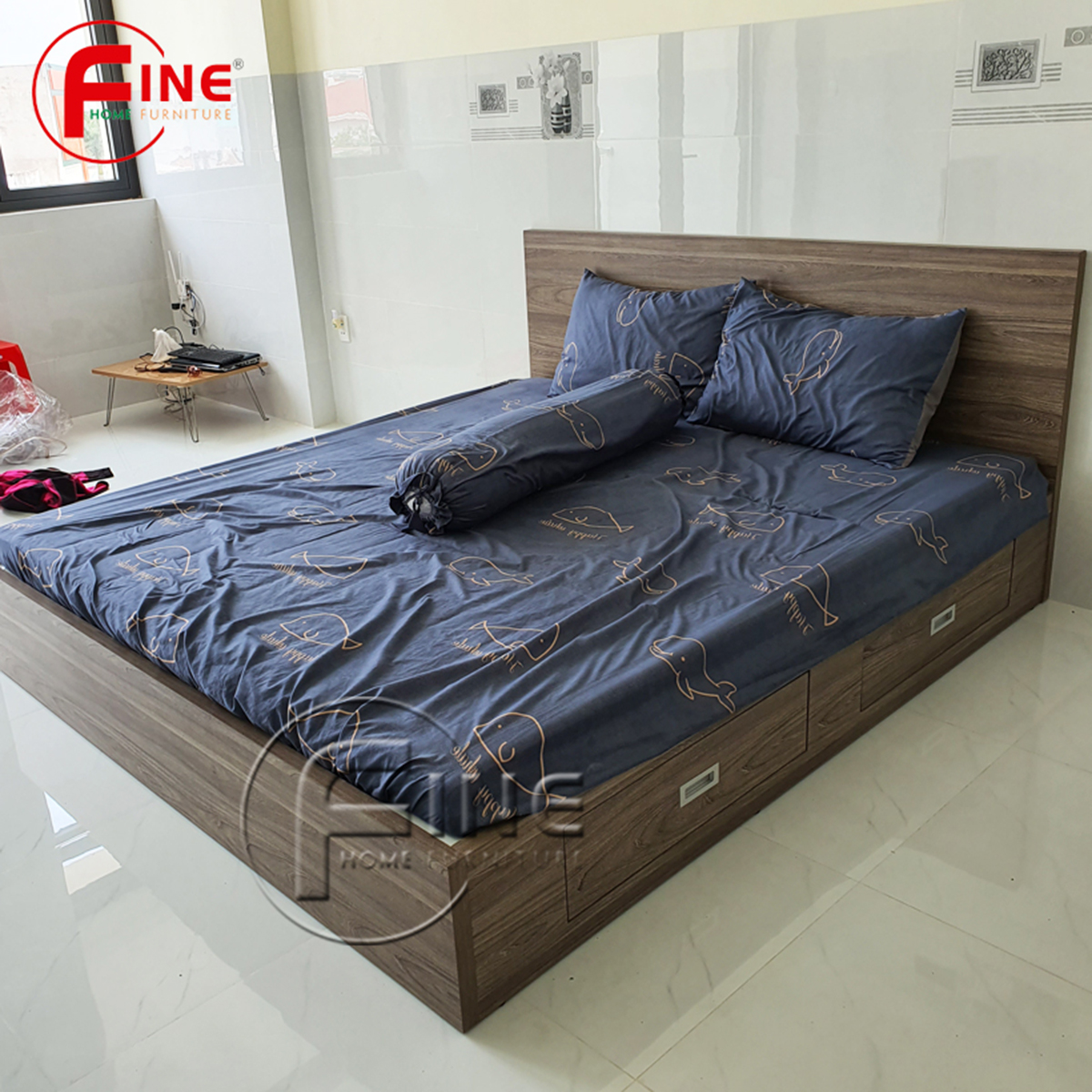 Giường Vai Đứng FINE FG157 (140cm x 200cm) Mẫu hiện đại tối giản, thiết kế đẹp sang trọng