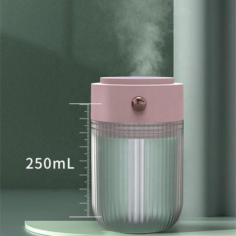 Máy Phun Sương Tạo Ẩm,Xông Tinh Dầu Mini Có Đèn LED Quay Tròn 7 Sắc Cầu Vồng, Cho Phòng Ngủ, Mang Lên Ô Tô/Bon Store7788