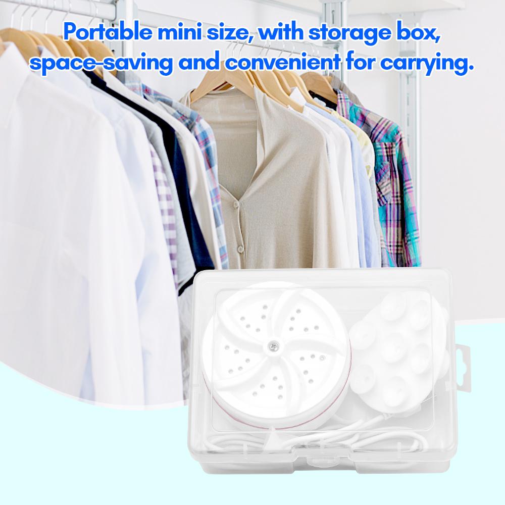 Máy giặt siêu âm Turbo mini di động với cốc hút nguồn điện USB cho chuyến công tác, du lịch, tại nhà