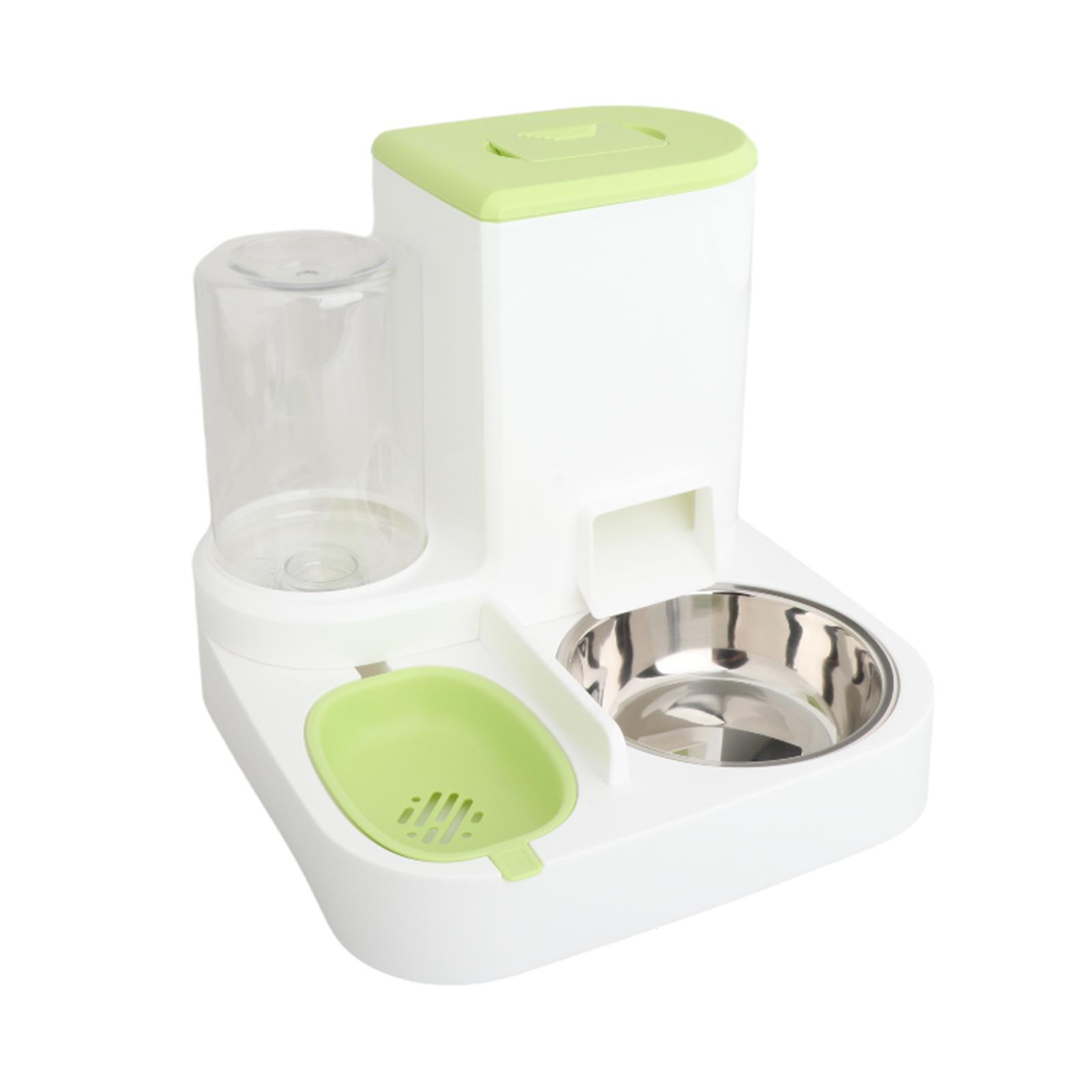 Automatic Pet Feeder Waterer Eating and Drinking Bowl Stable Base, Food Container Cat Feeder and Water Dispenser for Indoor Cats Bunny Kitten