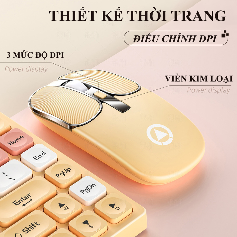 Bộ bàn phím và chuột không dây 84 phím YINDIAO KM-02 kết nối bằng chip USB sử dụng pin sạc với thiết kế mini nhỏ gọn tiện lợi - Hàng Chính Hãng